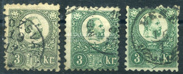 Réznyomat 3 Kr Kis Tétel - Used Stamps