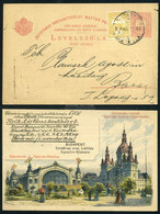 BUDAPEST 1909. Millenniumi 5Kr-os Díjjegyes Lap Török és Társa Reklám Nyomással , Helyi Küldeményként Felhasználva - Used Stamps