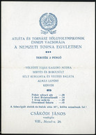 BUDAPEST 1936. Csákódi Vendéglős , Atléta és Tornász Hölgyolimpikonok  ünnepi Vacsorája, Menükártya, Aláírásokkal! ( Pld - Unclassified
