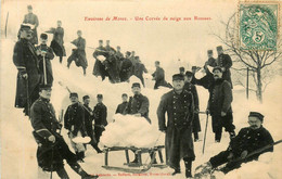 Les Rousses * Une Corvée De Neige * Militaires * Luge * Militaria * Environs De Morez - Other & Unclassified