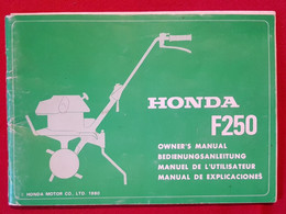 Manuel De L'utilisateur -  Motoculteur  Honda F250 - Jardinage