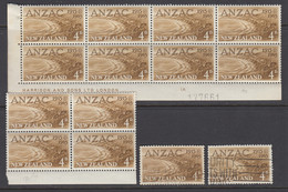 New Zealand, CP S94z, S94w, Used And Mint Singles And Blocks, ANZAC Varieties - Ongebruikt