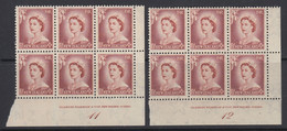 New Zealand, CP N3a, MNH Plate 11 And 12 Blocks Of Six - Ongebruikt