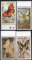 Zambia, 1997 (#707-10a) - Butterflies, Moths, Motte, Mariposas, Papillons, Farfalle, Schmetterlinge, Borboletas - 4v - Farfalle