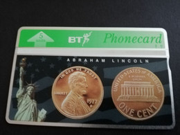 GREAT BRETAGNE 5 UNITS  COINS ON CARD  ABRAHAM LINCOLN  ONE CENT /   United Kingdom, ONLY  600 Ex - Coin - BT**5529** - BT Emissioni Straniere