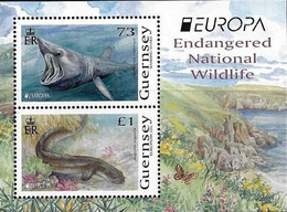 GUERNSEY -EUROPA 2021 -" FAUNA NACIONAL EN PELIGRO - ENDANGERED NATIONAL WILDLIFE"-  HOJITA BLOQUE - 2021