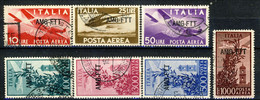 Trieste 1949-52 Posta Aerea Sass. N. 20 - 26 Usati Cat. € 275 Alti Valori Firma A. Diena - Pacchi Postali/in Concessione