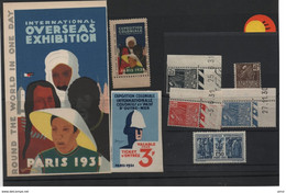 C -0001 Unique Lot De L'exposition Coloniale 1931 Timbres  + Ticket Entrée + Vignette + 18 Cartes Postales - Autres & Non Classés