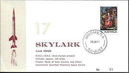 Australia Space Cover 1971. Skylark Rocket Launch. Woomera ##04 - Oceanía