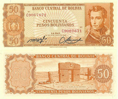 Bolivia P162, 50 Boliviano, Surcre In Uniform / Gateway Of The Sun Monolith 1962 - Bolivien