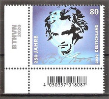 BRD Mi.Nr. 3513 ** 250. Geburtstag Von Ludwig Van Beethoven 2020 / Bogenecke U.l. - Unused Stamps