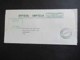 RSA / Süd - Afrika 1974 Official - Amptelik Penalty For Private Use! Grüner Stempel Volksraad Kaapstad House Of Assembly - Covers & Documents