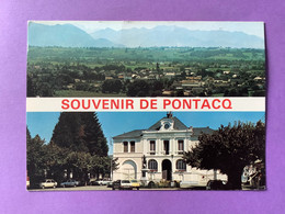 64    CPSM   PONTACQ    Vue Générale  Hôtel De Ville       Voitures....         Très Bon état - Pontacq