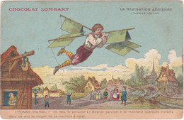Delcampe - Aviation : Chocolat LOMBART : La Navigation Aérienne : L'Homme Volant : Publicité : Illustration - ....-1914: Voorlopers