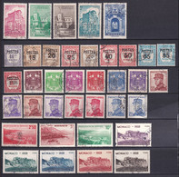 MONACO - 1937/1939 - BELLE SELECTION TIMBRES OBLITERES - COTE YVERT = 139 EUR. - Collections, Lots & Series