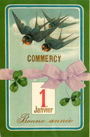 Commercy * Souvenir De La Commune * Bonne Année 1er Janvier * Cpa Gaufrée Embossed - Commercy