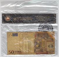 REPLIK - Gold Banknote Mit 24 K Goldfolie - 50 EURO, Dekorative Replik Zum 50. Geburtstag ? - 50 Euro