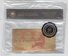 REPLIK - Gold Banknote Mit 24 K Goldfolie - 10 EURO, Dekorative Replik Zum 10. Geburtstag ? - 10 Euro