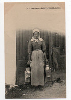 Delcampe - LAITIERE * SAINT Pierre * ILE D'OLERON * POT A LAIT * QUART ALUMINIUM * SABOTS - Bauern