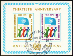 UNO New York 1975 Mi 283B-284B Sh6 - 30th Anniversary Of UN - CTO - Oblitérés
