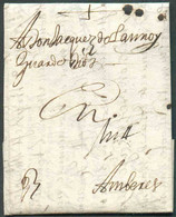 LAC De CADIX (E) Le 8 Décembre 1696 Vers Anvers; Port p3 à L'encre. Belle Fraîcheur. - TTB - 17987 - 1621-1713 (Países Bajos Españoles)