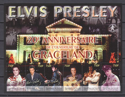 Guinee 2002 Kleinbogen Mi 3776-3781 MNH ELVIS PRESLEY - GRACELAND - Elvis Presley