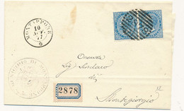 1877 MONTAPPONE DOPPIO CERCHIO  + NUMERALE A SBARRE - Marcophilia