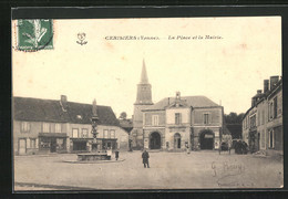 CPA Cerisiers, La Place Et La Mairie - Cerisiers