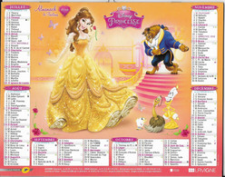 CALENDRIER 2016  PRINCESSES  DISNEY Paillettes En Relief Robe Texte Et Mois - Tamaño Grande : 2001-...