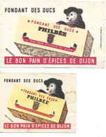 2 Buvards  / 21 DIJON / Pain D'Epices PHILBEE - Alimentaire