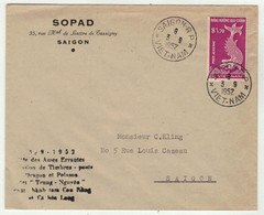 Viêt-Nam // Vietnam //  Lettre De Saigon Pour La Saigon 3/9/1952 - Viêt-Nam