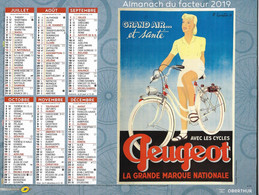 CALENDRIER 2019  PUB  CYCLES PEUGEOT Et CITROEN  Maurel Aix En Provence - Grand Format : 2001-...