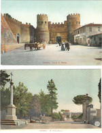 ROMA (LAZIO) - LOTTO Di 2 CARTOLINE -  Porta S. Paolo - S. Sebastiano  (litho A Colori) - Collections & Lots