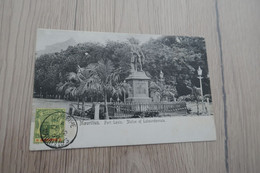 CPA Ile Maurice  One Old Stamp Old Port Louis Statue Of Lbourdonnais - Maurice