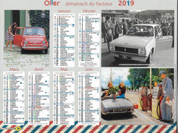 CALENDRIER 2019  VOITURES  Citroen, Renault, Peugeot, Fiat Et Simca - Grand Format : 2001-...