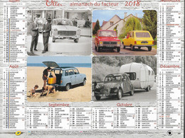 CALENDRIER 2018  VOITURES Renault, Citroen, Peugeot Et Simca - Tamaño Grande : 2001-...