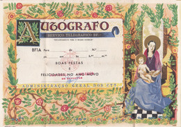 CTT Servico Telegrafico BF Autografo Portugal Telegrama De Boas Festas Christmas Greetings Telegram - Brieven En Documenten