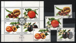 Sharjah 1972 Mi 1220.A-1223.A, Sheet Fruits - CTO - Sharjah