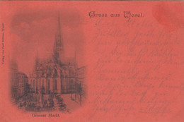 4779) GRUSS Aus WESEL - GROSSER MARKT - Tolle Rote LITHO - 1903 !! - Wesel