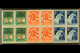 1950 Plebiscite Complete Set (Michel 952/54, SG 1212/14), Superb Never Hinged Mint BLOCKS Of 4, Very Fresh. (3 Blocks =  - Other & Unclassified