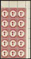POSTAGE DUES 1933 1d Carmine, Positional Block Of 15, One Showing The Variety "Error. St Edward's Crown" In Wmk, SG D1bb - Other & Unclassified