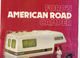 Dépliant Publicitaire Ford's American Road Camper The New Generation Camper Body From Ford De 1973 - Format : 30.5x28 Cm - United States