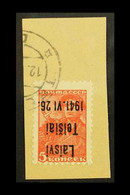 LATVIA TELSiAI (TELSCHEN) 1941 5k Scarlet With "Laisvi Telsiai" Type III Local Overprint INVERTED Variety, Michel 1 K, V - Otros & Sin Clasificación