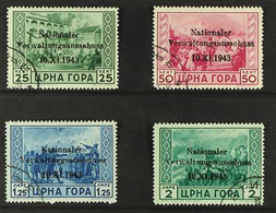 MONTENEGRO 1943 National Poem (Postage) Set To 2L, Michel 10/13 Or SG 85/88, Very Fine Used, Cancelled To Order. (4 Stam - Other & Unclassified