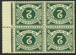 POSTAGE DUES 1925 2d Deep Green WATERMARK INVERTED Variety, SG D3w, Fine Mint Marginal BLOCK Of 4, Attractive & Scarce M - Other & Unclassified