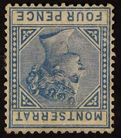 1880 4d Blue WATERMARK INVERTED Variety, SG 5w, Fine Mint, Fresh, Very Rare. For More Images, Please Visit Http://www.sa - Montserrat