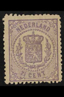 1869-76 2½c Mauve Arms Perf 13¼ Small Holes (SG 62, NVPH 18C, Michel 18 B), Fine Mint, Some Uneven Perfs, Fresh Colour.  - Sonstige & Ohne Zuordnung