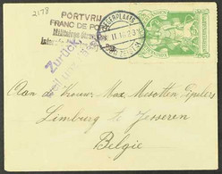 1916  GREEN INTERNEE STAMP ON COVER 1916 (7 Feb) Cover Addressed To Belgium Bearing War Internee Camp 1916 (-) Green Loc - Sonstige & Ohne Zuordnung