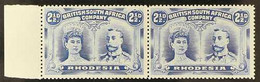 1910-13 Double Head 2½d Ultramarine, Perf 15, SG 172, Marginal Horizontal Pair, Stamps Never Hinged Mint. For More Image - Other & Unclassified