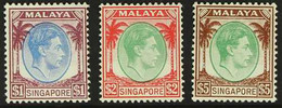 1948 $1, $2 And $5 Perf. 14, SG 13/15, Fine Never Hinged Mint. (3 Stamps) For More Images, Please Visit Http://www.sanda - Singapore (...-1959)